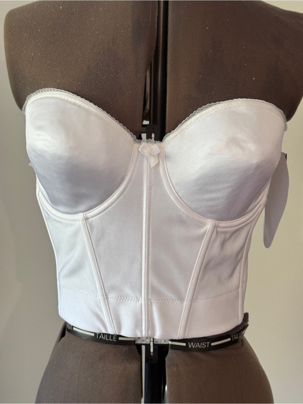 Va Bien 506 White Satin Bridal Bustier Corset Longline Bra 40B NWT